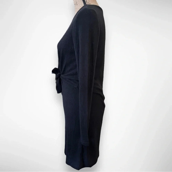 BY & BY Women's Black Long Sleeve Knit Dress With Tie Waist Medium | NWT‎ - Picture 5 of 12